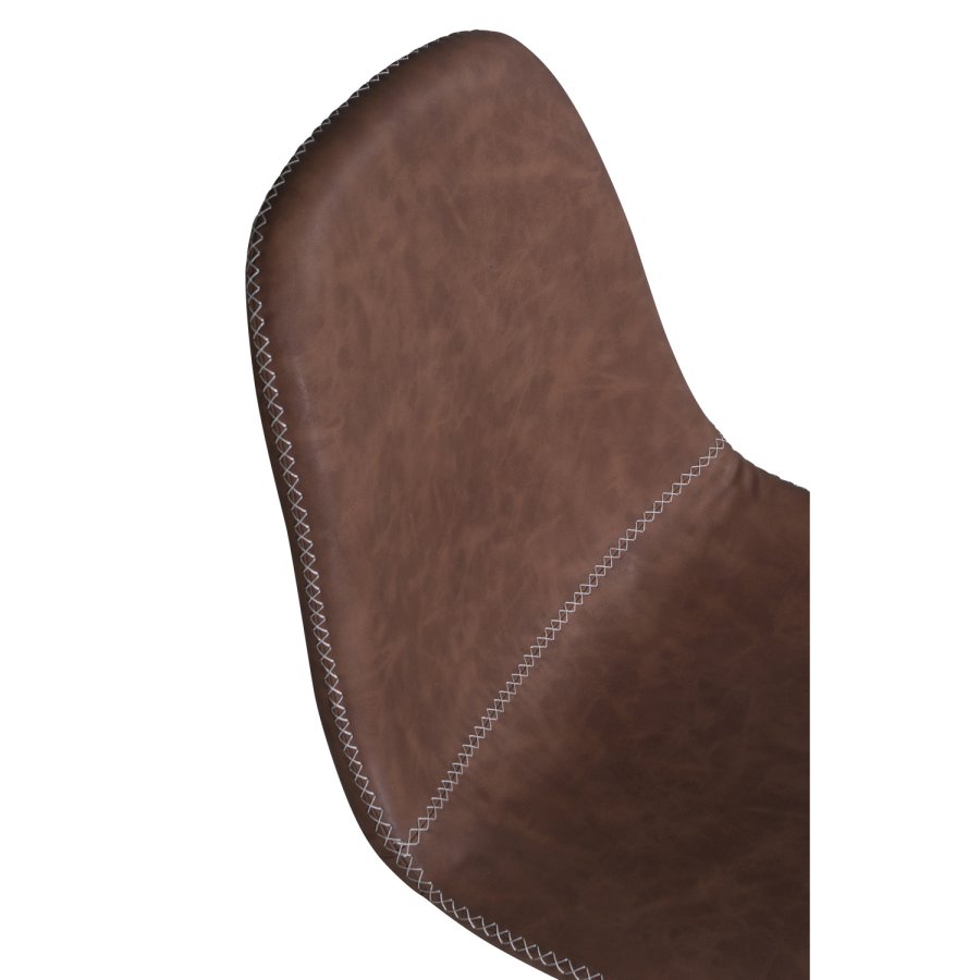 VENTURE DESIGN Polar spisebordsstol, m. drejefunktion - brun PU og sort  metal