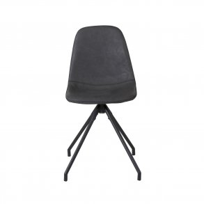 VENTURE DESIGN Polar spisebordsstol, m. drejefunktion - sort PU og sort  metal