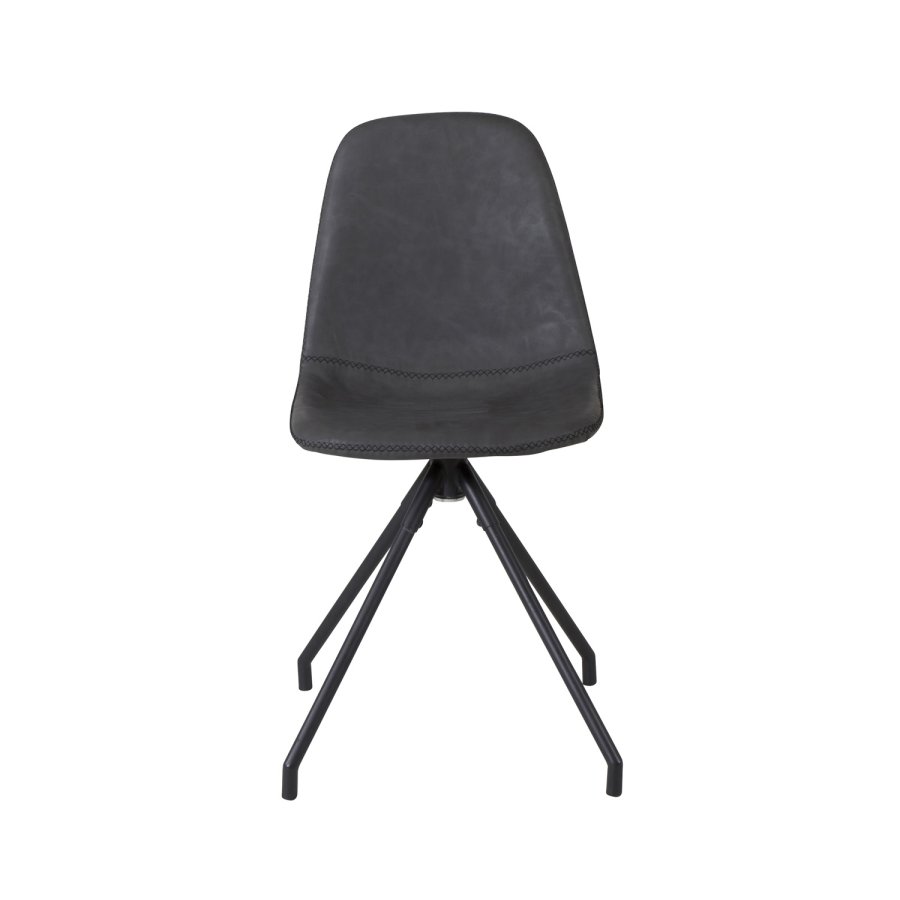 VENTURE DESIGN Polar spisebordsstol, m. drejefunktion - sort PU og sort  metal