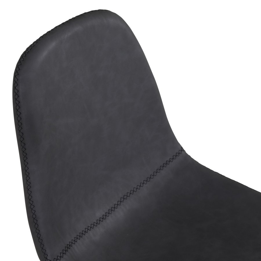 VENTURE DESIGN Polar spisebordsstol, m. drejefunktion - sort PU og sort  metal