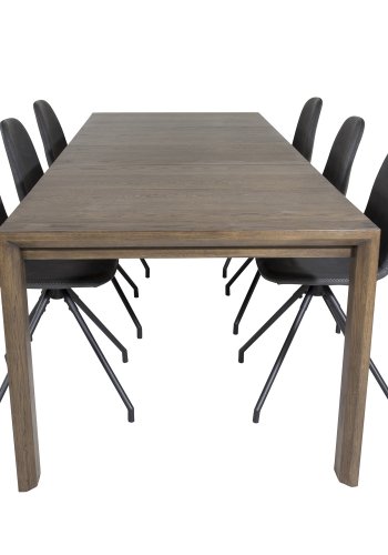 VENTURE DESIGN Polar spisebordsstol, m. drejefunktion - sort PU og sort  metal