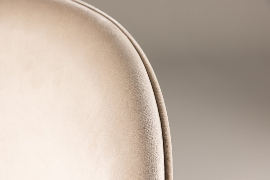 VENTURE DESIGN Velvet spisebordsstol - beige polyester fljl og trlook stl