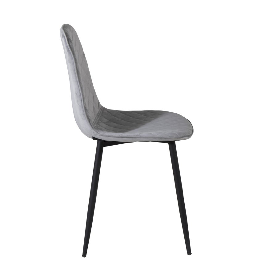 VENTURE DESIGN Polar Diamond spisebordsstol - gr velour og sort metal