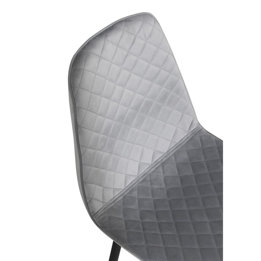 VENTURE DESIGN Polar Diamond spisebordsstol - gr velour og sort metal