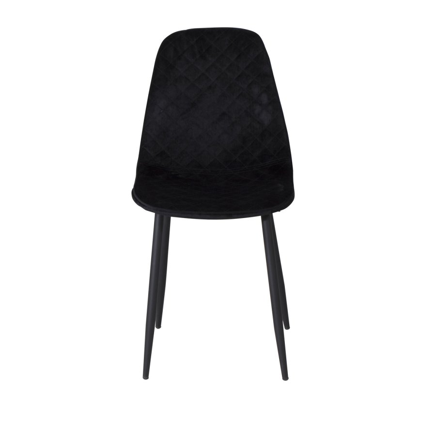 VENTURE DESIGN Polar Diamond spisebordsstol - sort velour og sort metal