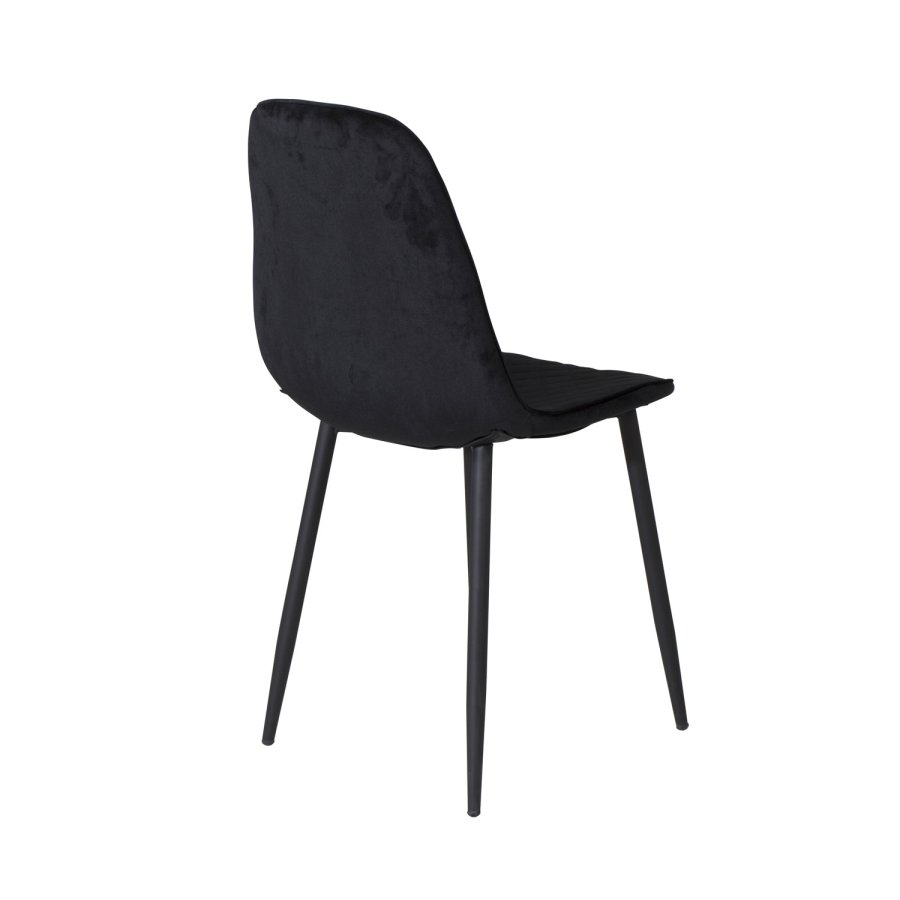VENTURE DESIGN Polar Diamond spisebordsstol - sort velour og sort metal