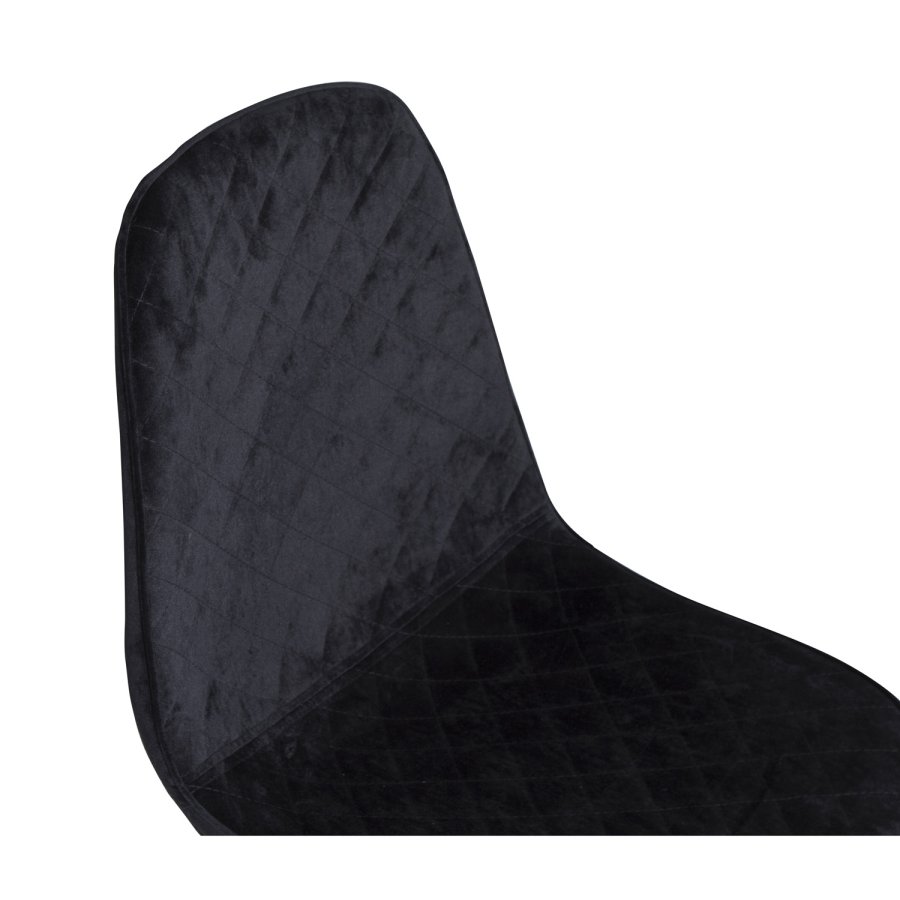 VENTURE DESIGN Polar Diamond spisebordsstol - sort velour og sort metal