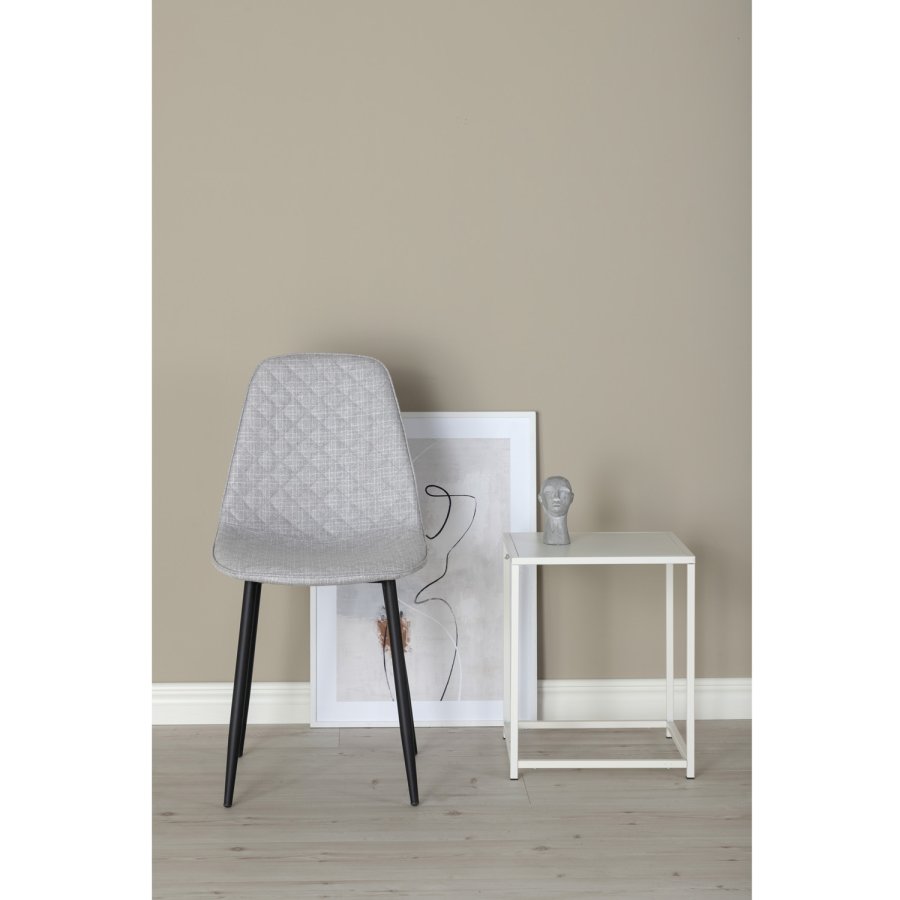 VENTURE DESIGN Polar Diamond spisebordsstol - lysegr polyester og sort metal