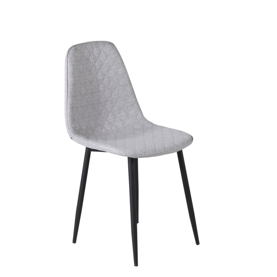 VENTURE DESIGN Polar Diamond spisebordsstol - lysegr polyester og sort metal