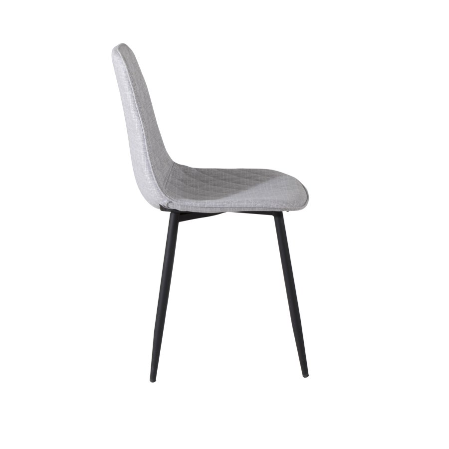 VENTURE DESIGN Polar Diamond spisebordsstol - lysegr polyester og sort metal