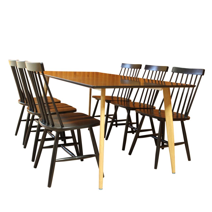 VENTURE DESIGN Lönneberga spisebordsstol - sort gummitr