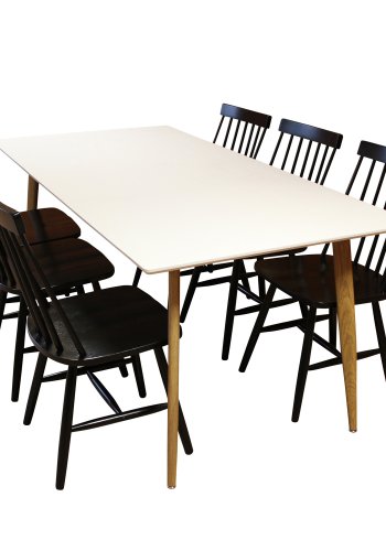 VENTURE DESIGN Lönneberga spisebordsstol - sort gummitr