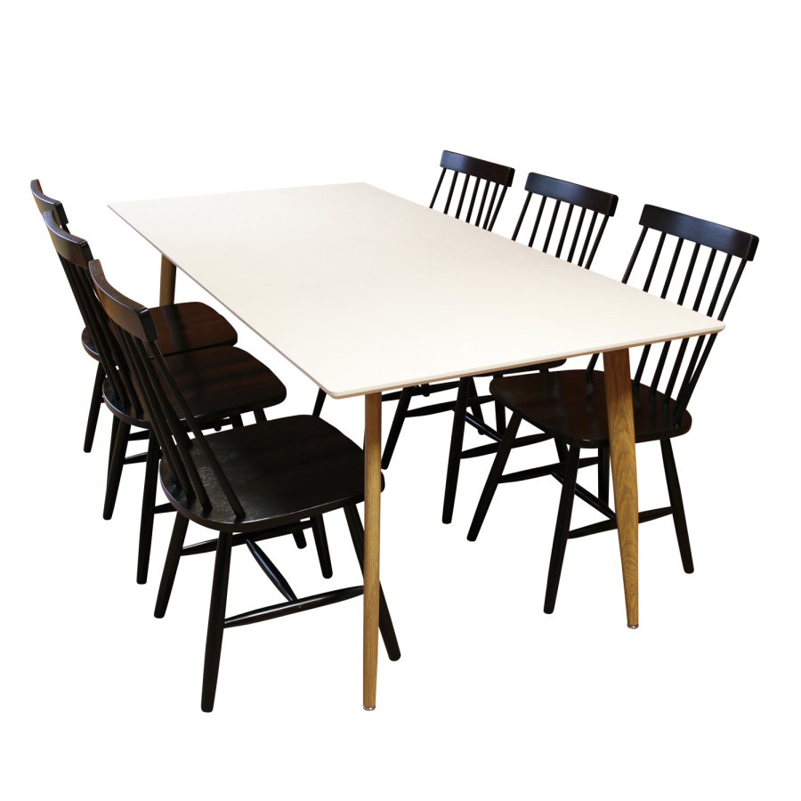 VENTURE DESIGN Lönneberga spisebordsstol - sort gummitr