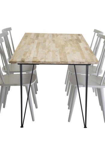 VENTURE DESIGN Mariannelund spisebordsstol - gr gummitr