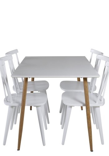 VENTURE DESIGN Mariannelund spisebordsstol - hvid gummitr