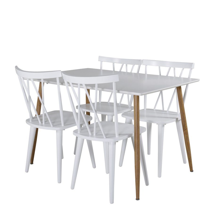 VENTURE DESIGN Mariannelund spisebordsstol - hvid gummitr