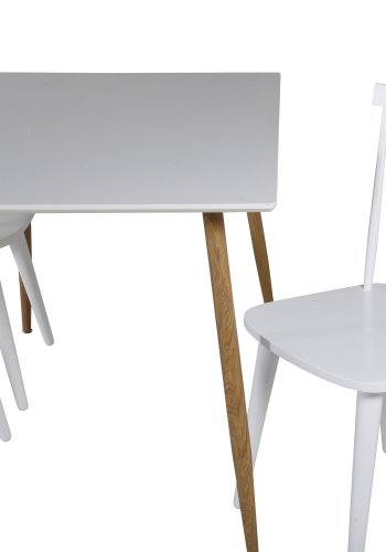 VENTURE DESIGN Mariannelund spisebordsstol - hvid gummitr