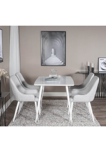 VENTURE DESIGN Polar spisebord - hvid MDF og hvid metal (120x80)