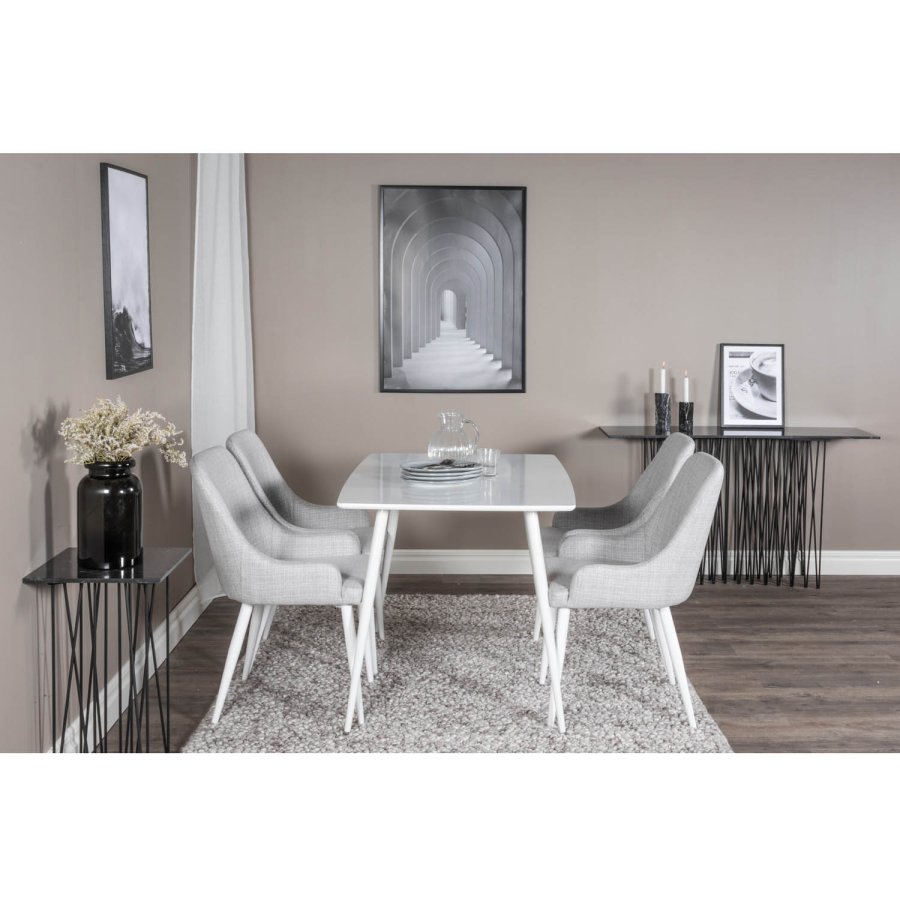 VENTURE DESIGN Polar spisebord - hvid MDF og hvid metal (120x80)