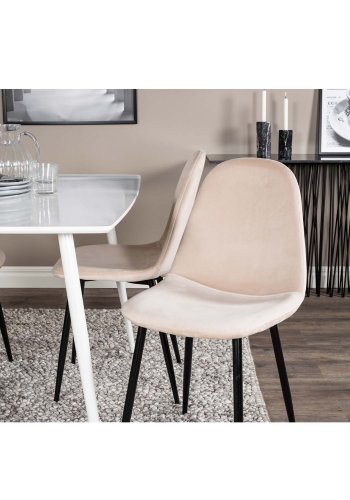 VENTURE DESIGN Polar spisebord - hvid MDF og hvid metal (120x80)