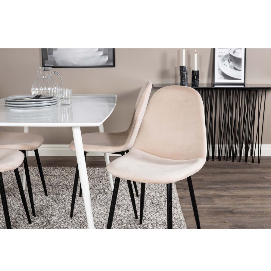 VENTURE DESIGN Polar spisebord - hvid MDF og hvid metal (120x80)