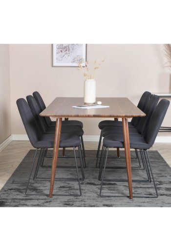 VENTURE DESIGN Polar spisebord - valnddebrun MDF og valnddebrun metal (180x90)