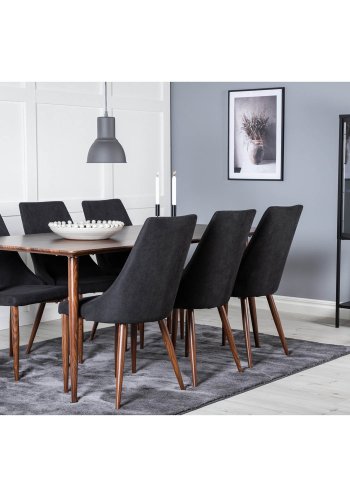 VENTURE DESIGN Polar spisebord - valnddebrun MDF og valnddebrun metal (180x90)