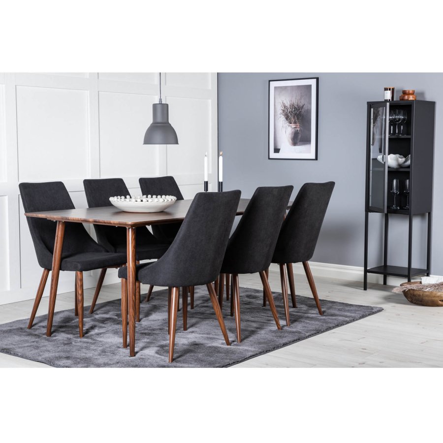 VENTURE DESIGN Polar spisebord - valnddebrun MDF og valnddebrun metal (180x90)