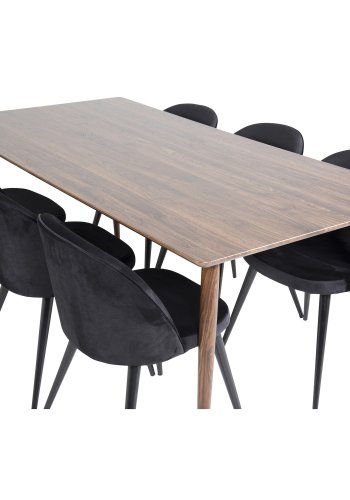 VENTURE DESIGN Polar spisebord - valnddebrun MDF og valnddebrun metal (180x90)