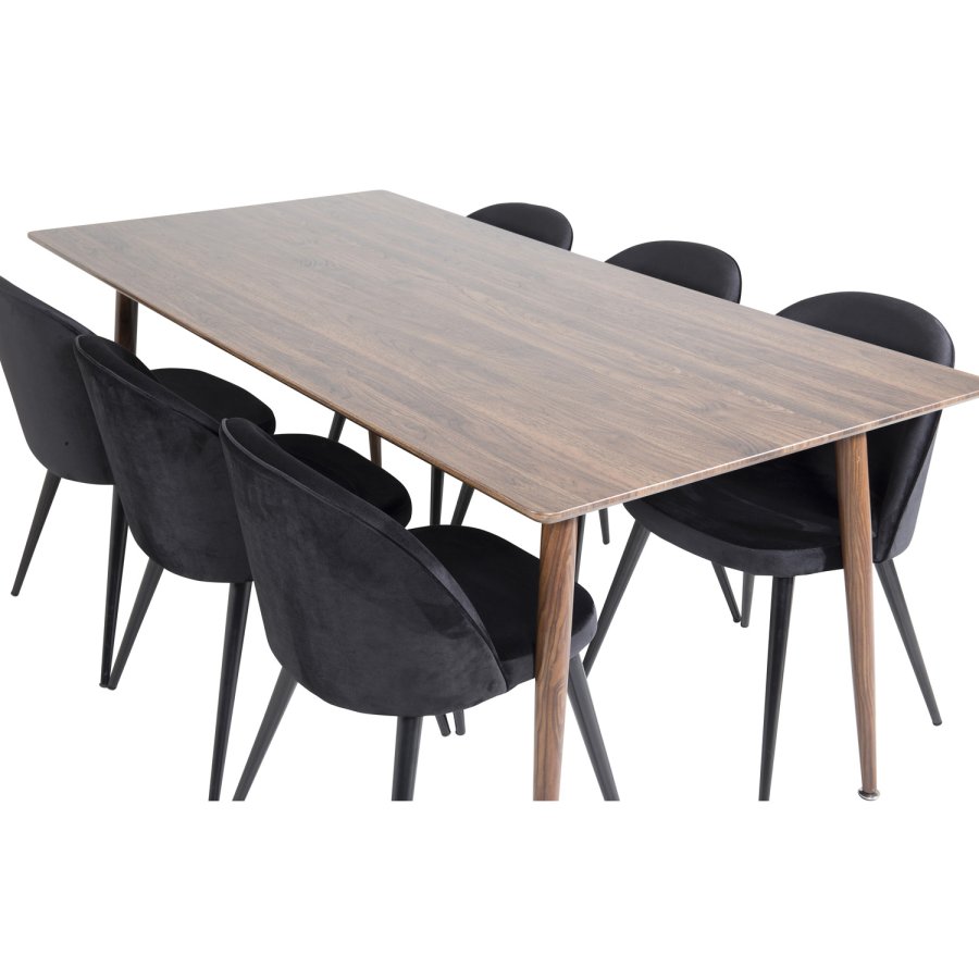 VENTURE DESIGN Polar spisebord - valnddebrun MDF og valnddebrun metal (180x90)