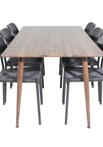 VENTURE DESIGN Polar spisebord - valnddebrun MDF og valnddebrun metal (180x90)