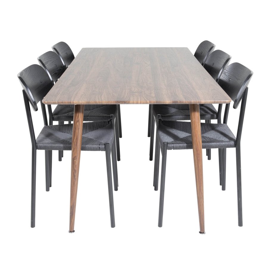 VENTURE DESIGN Polar spisebord - valnddebrun MDF og valnddebrun metal (180x90)