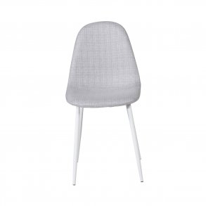 VENTURE DESIGN Polar spisebordsstol - lysegr polyester og hvid  metal