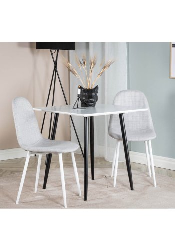 VENTURE DESIGN Polar spisebordsstol - lysegr polyester og hvid  metal