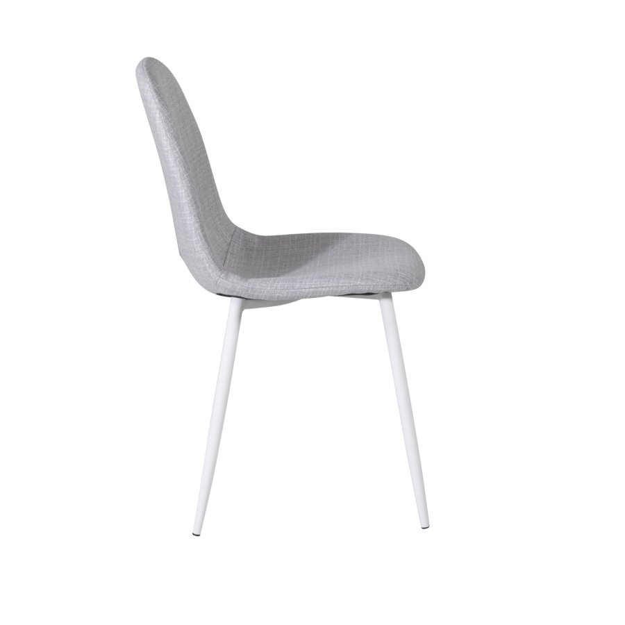 VENTURE DESIGN Polar spisebordsstol - lysegr polyester og hvid  metal