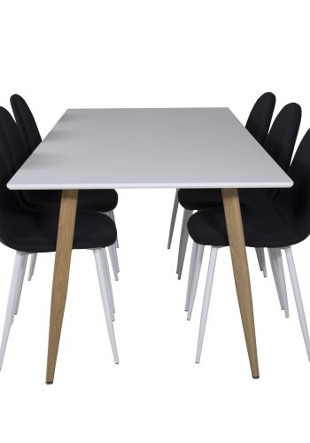 VENTURE DESIGN Polar spisebordsstol - sort polyester og hvid  metal