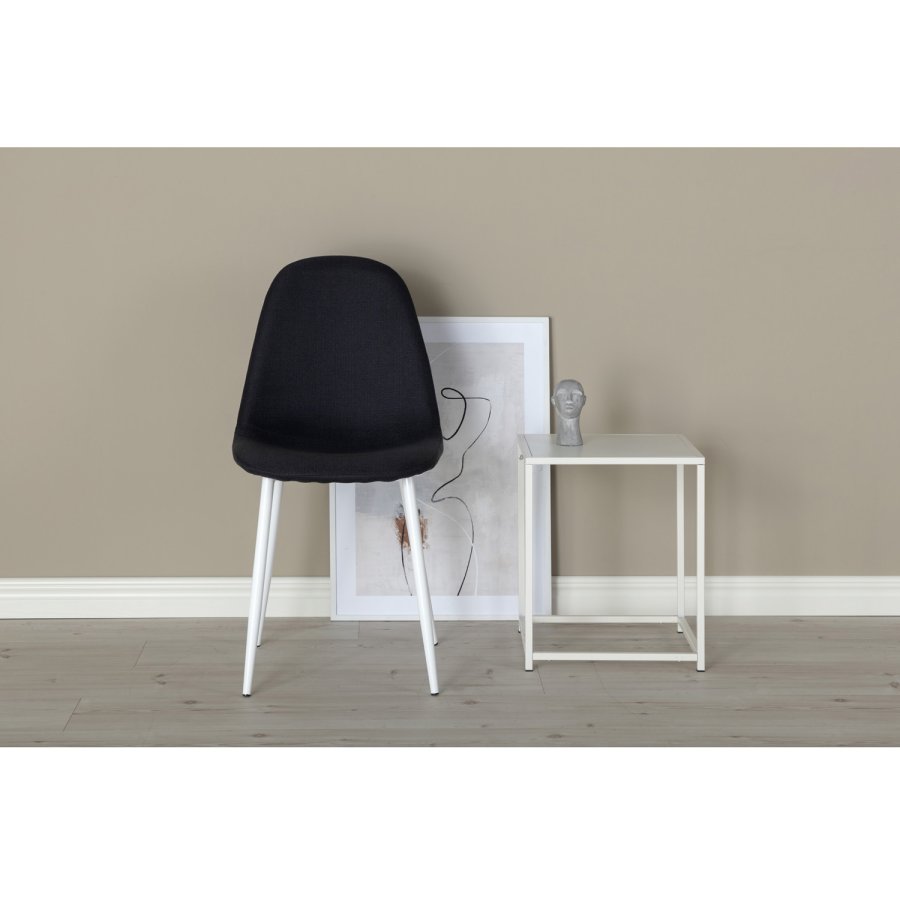 VENTURE DESIGN Polar spisebordsstol - sort polyester og hvid  metal
