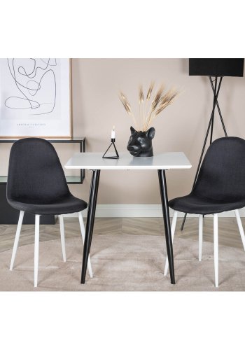 VENTURE DESIGN Polar spisebordsstol - sort polyester og hvid  metal