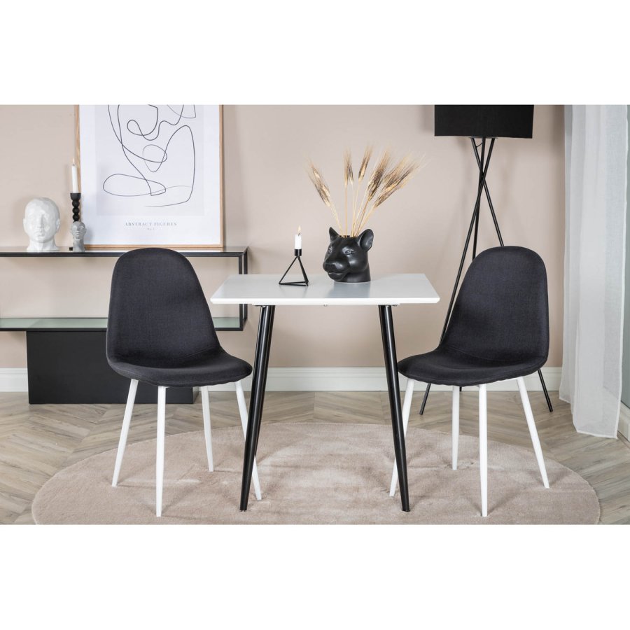 VENTURE DESIGN Polar spisebordsstol - sort polyester og hvid  metal