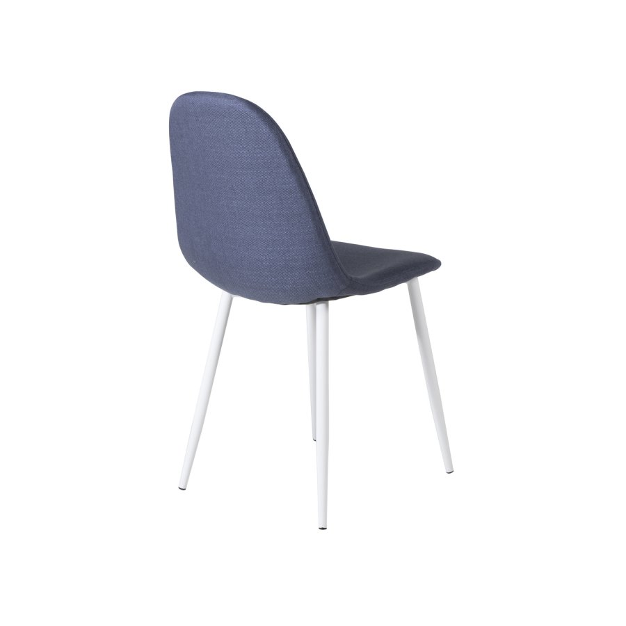 VENTURE DESIGN Polar spisebordsstol - bl polyester og hvid metal