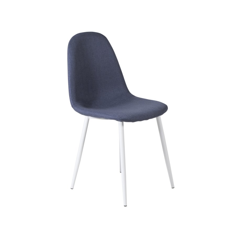 VENTURE DESIGN Polar spisebordsstol - bl polyester og hvid metal