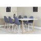VENTURE DESIGN Polar spisebordsstol - bl polyester og hvid metal
