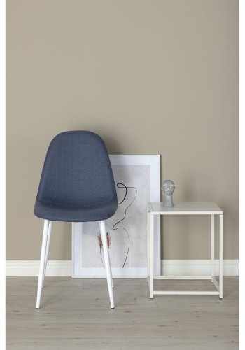 VENTURE DESIGN Polar spisebordsstol - bl polyester og hvid metal