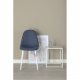 VENTURE DESIGN Polar spisebordsstol - bl polyester og hvid metal