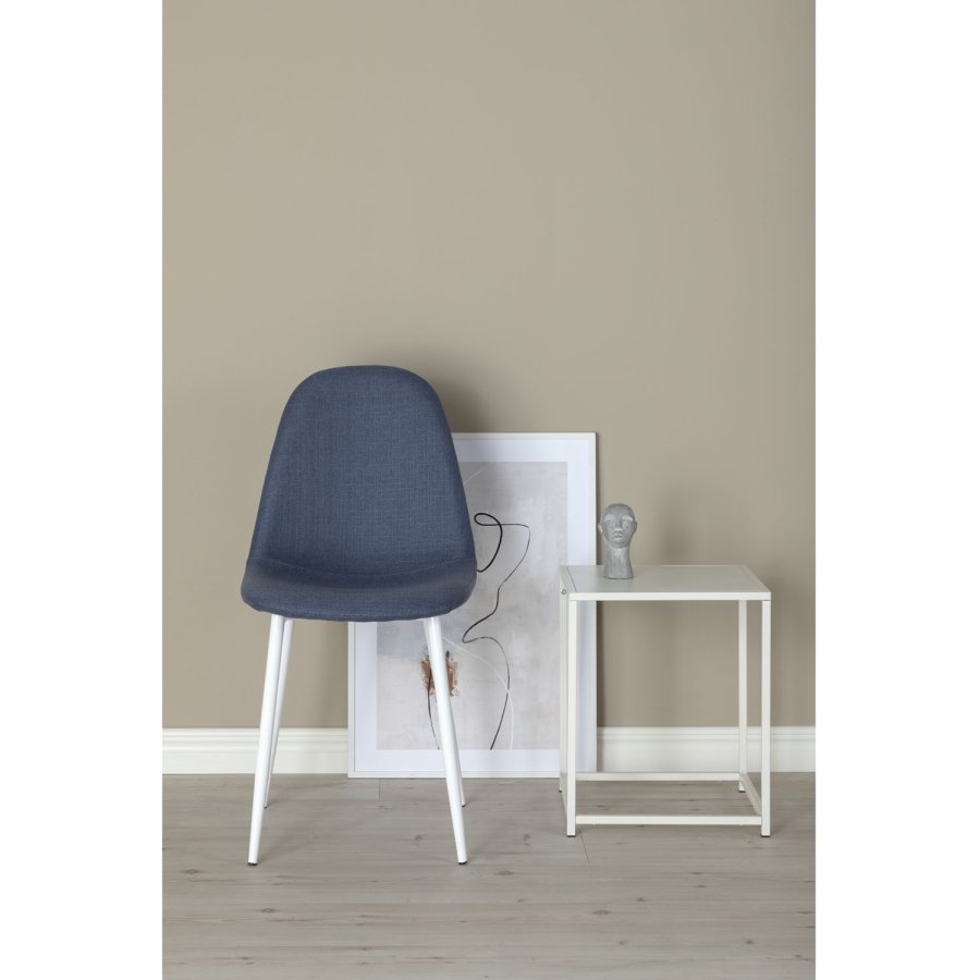 VENTURE DESIGN Polar spisebordsstol - bl polyester og hvid metal