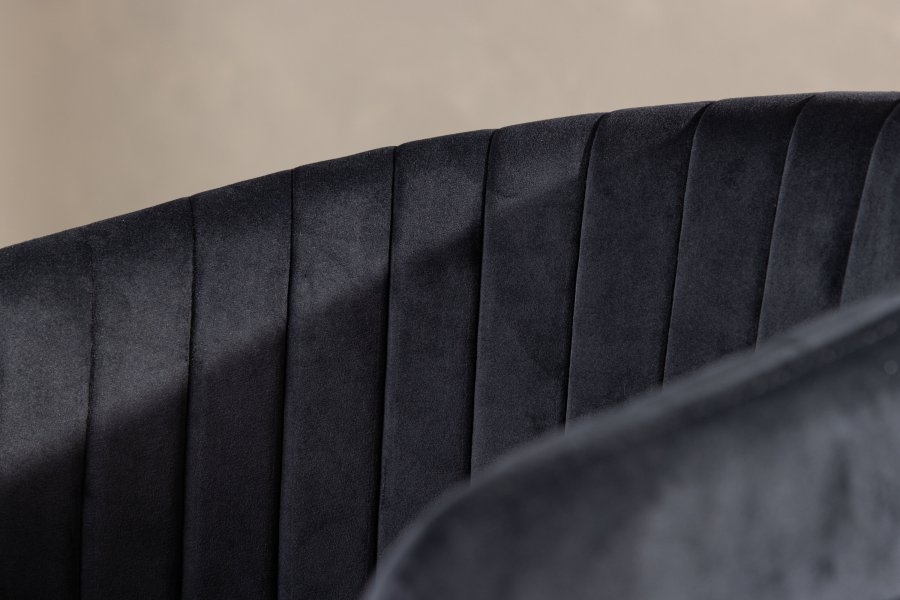 VENTURE DESIGN Selma spisebordsstol, m. armln - sort polyester fljl og sort stl