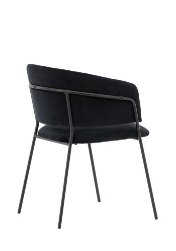 VENTURE DESIGN Selma spisebordsstol, m. armln - sort polyester fljl og sort stl