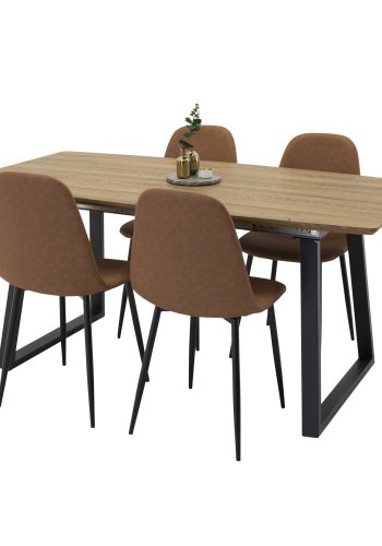 VENTURE DESIGN Polar spisebordsstol - brun PU og metal