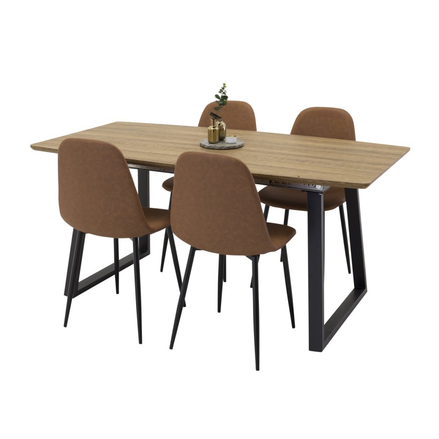 VENTURE DESIGN Polar spisebordsstol - brun PU og metal