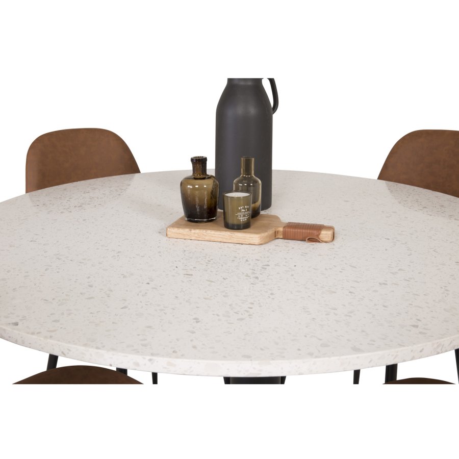 VENTURE DESIGN Polar spisebordsstol - brun PU og metal